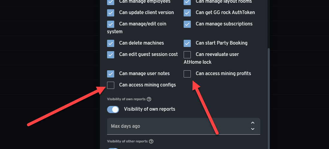 Adjust the employee roles if you want them not to be able to access the crypto mining feature